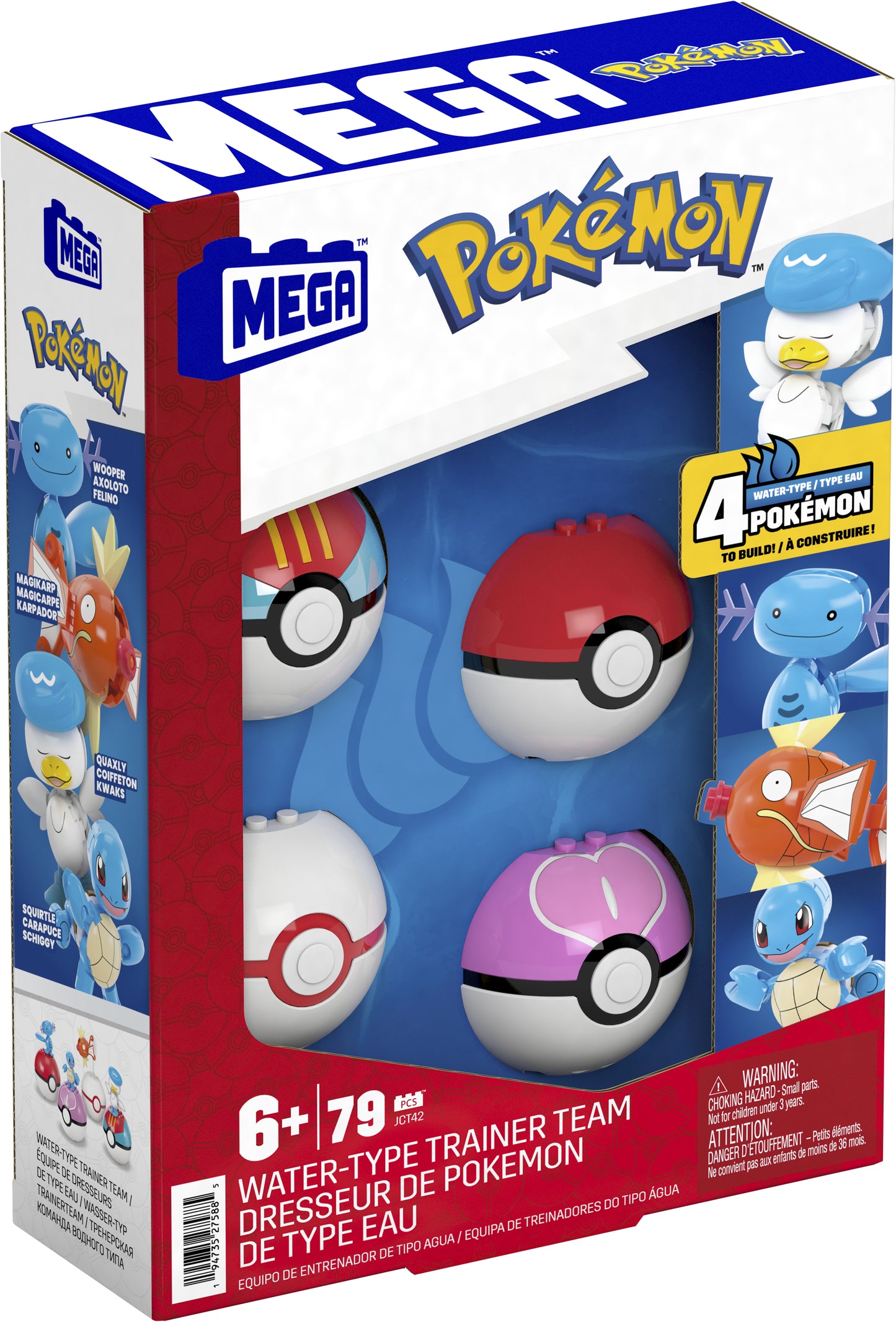 Pokemon Vatten Typ Tränar Team MEGA Construx