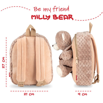 Milly Bear backpack with plush toy 26cm