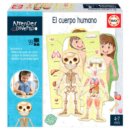 In Spanish. Age: 4-7 years old. They will learn to name the parts of the body