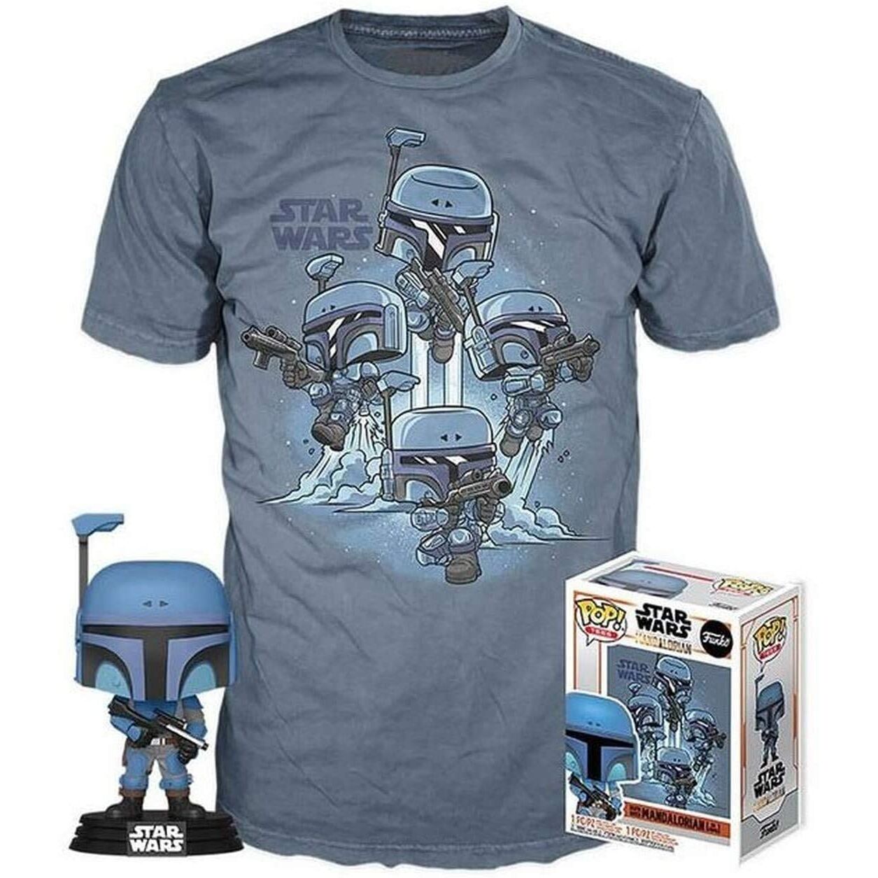 Set Figur POP & T-shirt Star Wars Mandalorian L