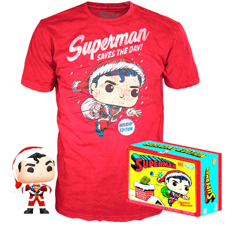 Set figure POP & Tee Back DC Comics Superman Exclusive Flocked