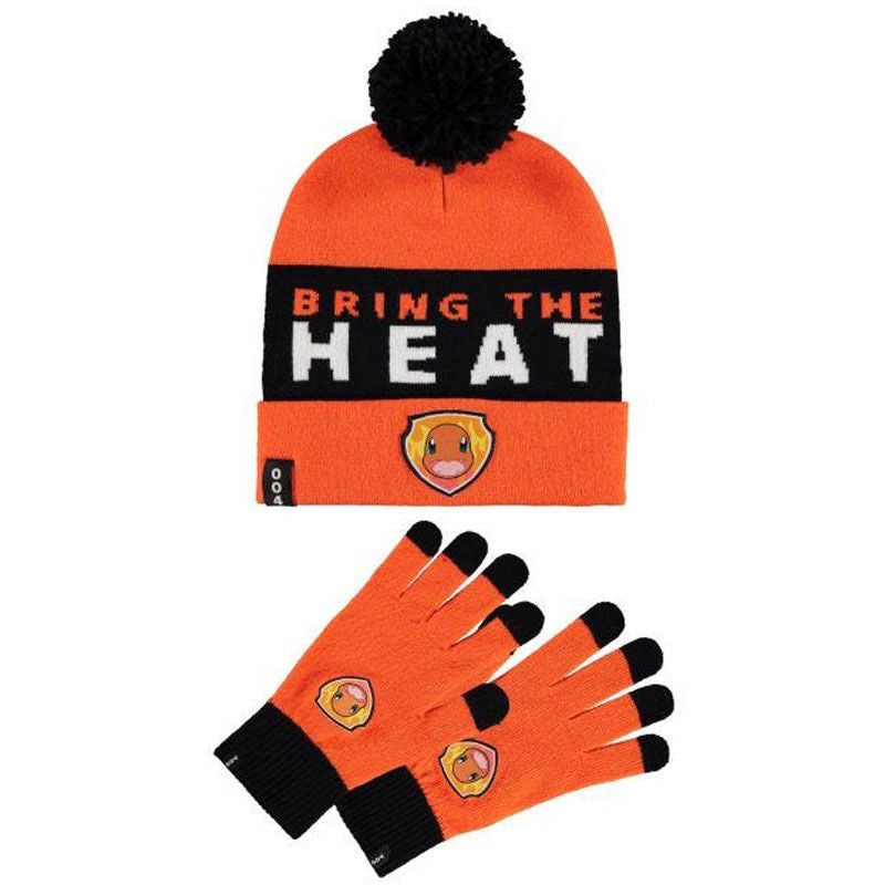 Pokemon Charmander hat and gloves set