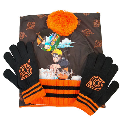 Naruto snood, hat and gloves set