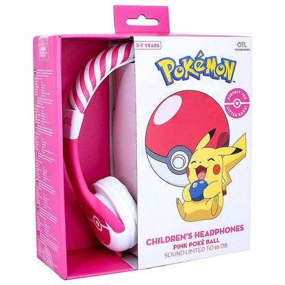 Pokemon Pink Pokeball kids headphones