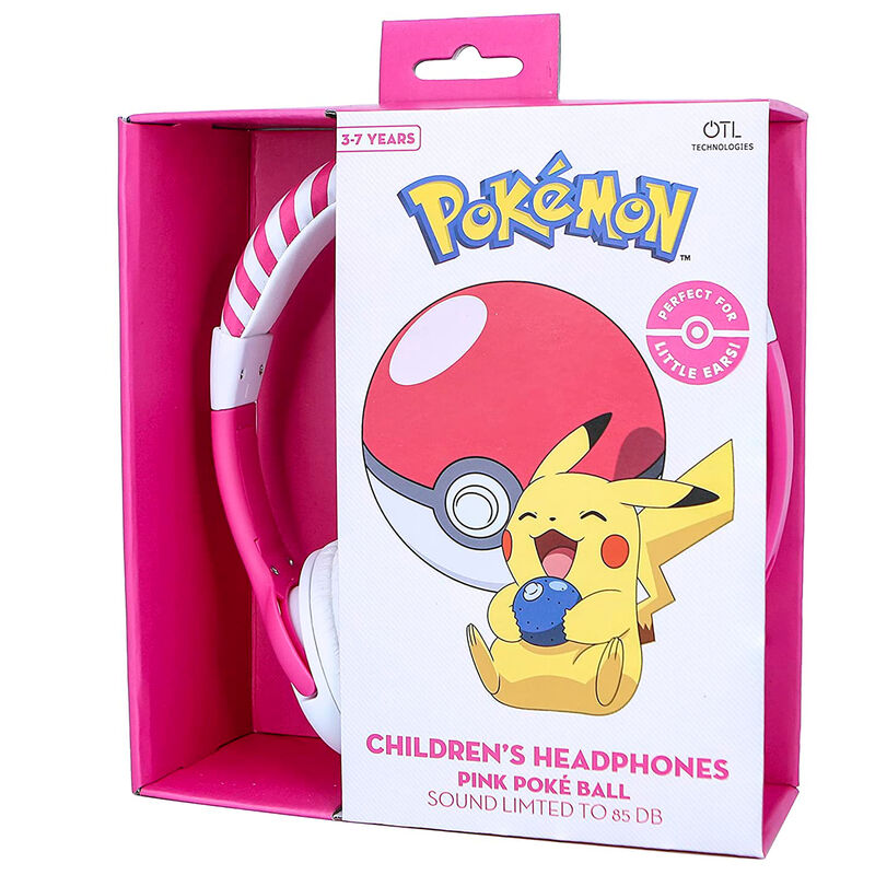 Pokemon Pink Pokeball kids headphones