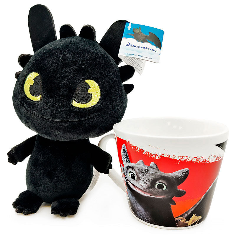 How to Train Your Dragon Toothless Mug + plush toy 18cm