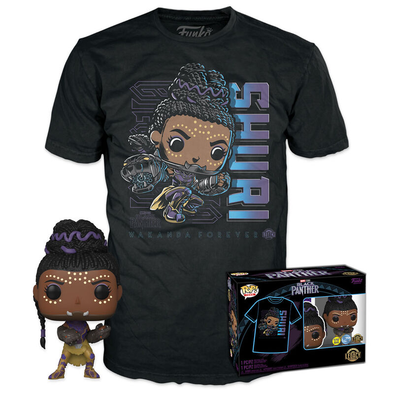 Set figure POP & Tee Marvel Black Panther Shury Exclusive Storlek M