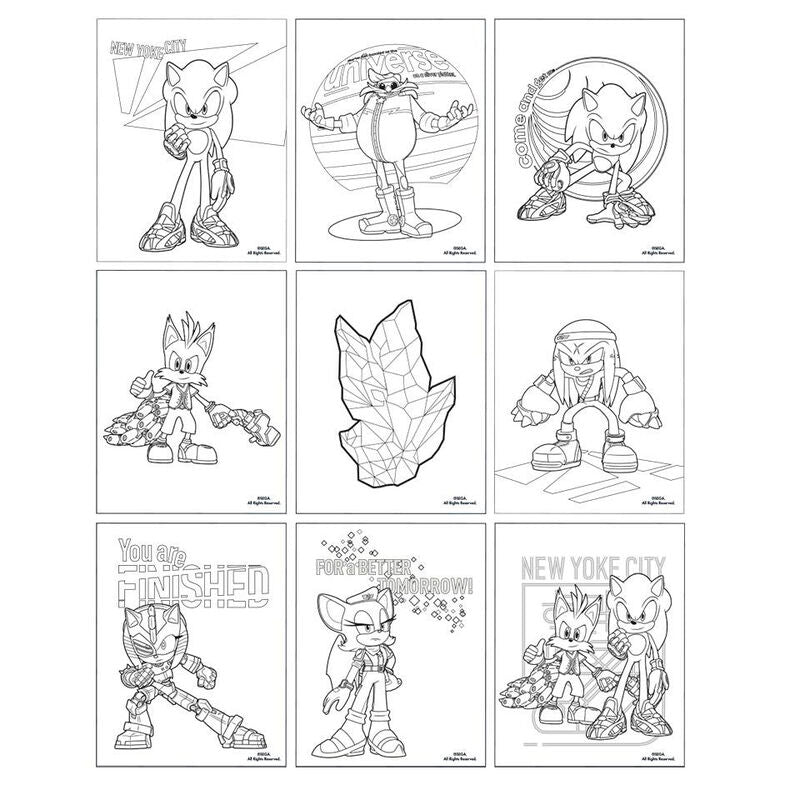 Sonic Prime Colouring stationery set