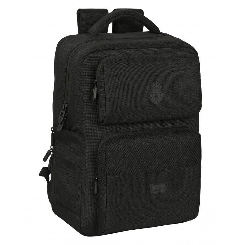 Size: 31x44x13cm. Lined and padded interior. Large main compartment with 15.6 inches laptop compartment. 2 Compartment large capacity with accommodation for laptop 15.6 inches. USB connector for charging mobile phone or other electronic devices. Side bottle pocket. Hidden zip (anti-theft) on back panel. 2 large front zipped pockets