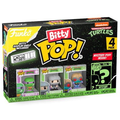 Your favourite Pops! have been shrunk into Bitty Pops! Expand your collection with this assortment of Bitty Pop! figures featuring your most beloved cartoon characters! Each 4-pack comes with one rare or hyper rare mystery Bitty Pop! to complete the series. Bitty Pops! are packaged in hard acrylic cases with detachable bottom lids. Detachable bottom lids double as acrylic bases