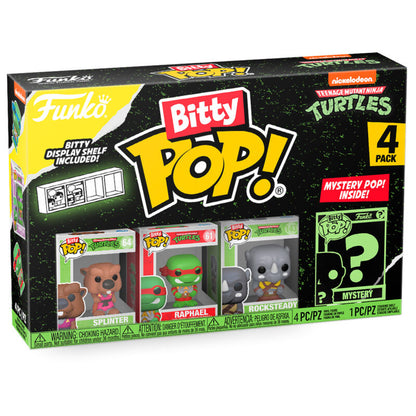 Your favourite Pops! have been shrunk into Bitty Pops! Expand your collection with this assortment of Bitty Pop! figures featuring your most beloved cartoon characters! Each 4-pack comes with one rare or hyper rare mystery Bitty Pop! to complete the series. Bitty Pops! are packaged in hard acrylic cases with detachable bottom lids. Detachable bottom lids double as acrylic bases