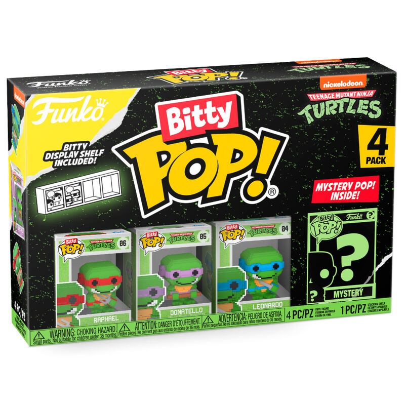 Your favourite Pops! have been shrunk into Bitty Pops! Expand your collection with this assortment of Bitty Pop! figures featuring your most beloved cartoon characters! Each 4-pack comes with one rare or hyper rare mystery Bitty Pop! to complete the series. Bitty Pops! are packaged in hard acrylic cases with detachable bottom lids. Detachable bottom lids double as acrylic bases