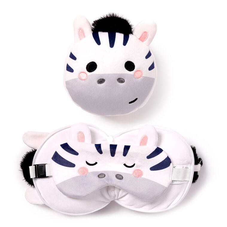 Relaxeazzz Adoramals Bali Zebra travel pillow eye mask