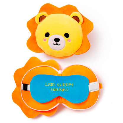 Relaxeazzz Adoramals Lion travel pillow eye mask