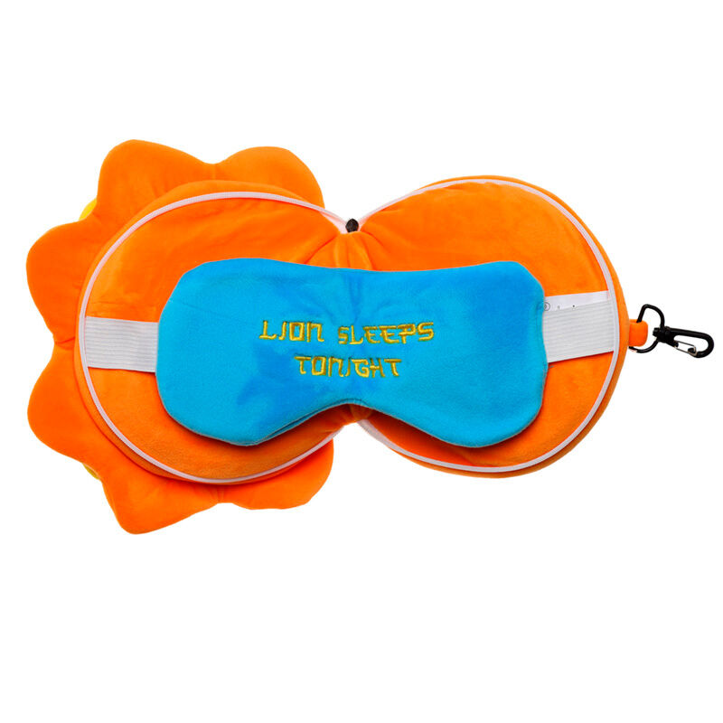 Relaxeazzz Adoramals Lion travel pillow eye mask