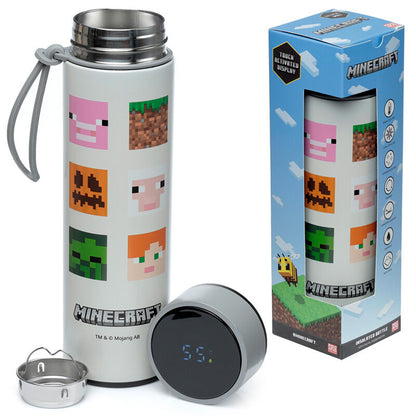 Minecraft thermos stainless steel bottle thermometer 450ml