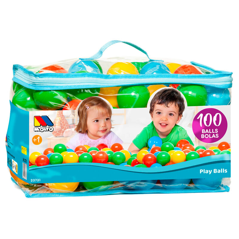 Age: +36 months. Coloured balls for ball pool. 100 units. With carrying bag. Made of resistant