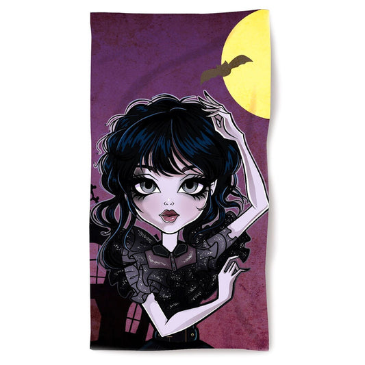 Gothic Girl microfibre beach towel