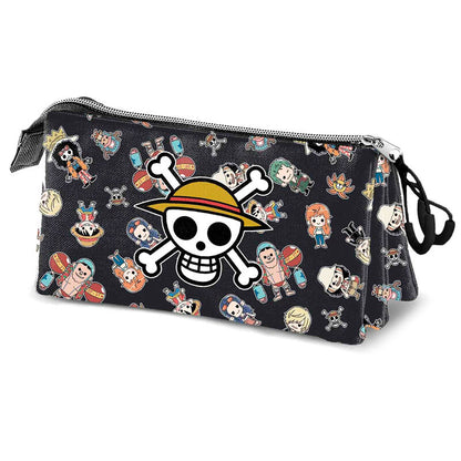 One Piece Skull tripe pencil case