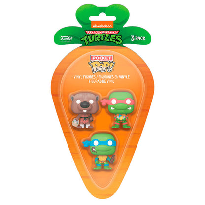 Carrot Pocket POP blister 3 figures Ninja Turtles Splinter Leonardo Raphael