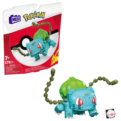 Age: 5-7 years. Size: 18x26x26cm. Contains 175 pieces and a complimentary Honor Ball pin. Bulbasaur figure is buildable and articulated and stands over 10cm tall. Bulbasaur includes details of plant-like battle effects. 175 blocks and pieces combine with other Mega Construx building sets and are compatible with all major brands. Includes a complimentary Honor Ball safety pin. Ideal for ages 6 and up