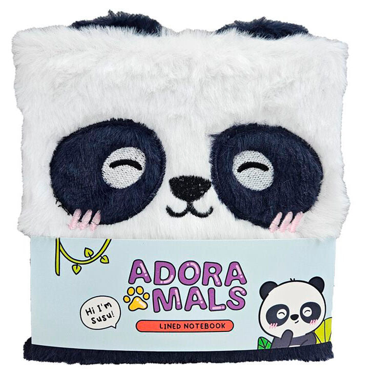 Adoramals Panda Bear A5 plush notebook