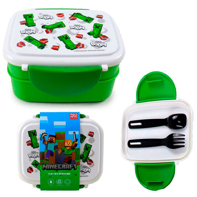 Minecraft TNT lunch box + cutlery