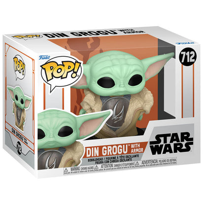 POP Figur Star Wars The Mandalorian Din Grogu med Rustning