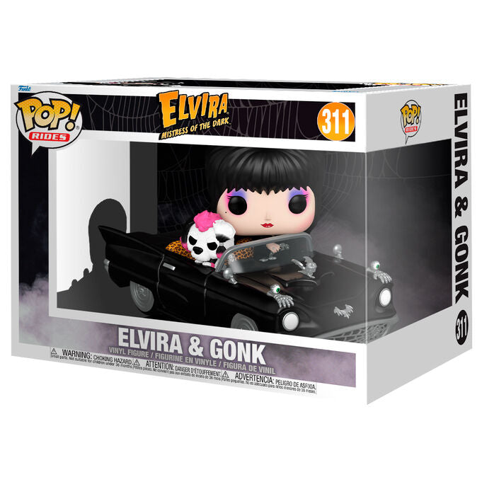 POP Figur Rides Deluxe Elvira – Mistress of the Dark med Gonk