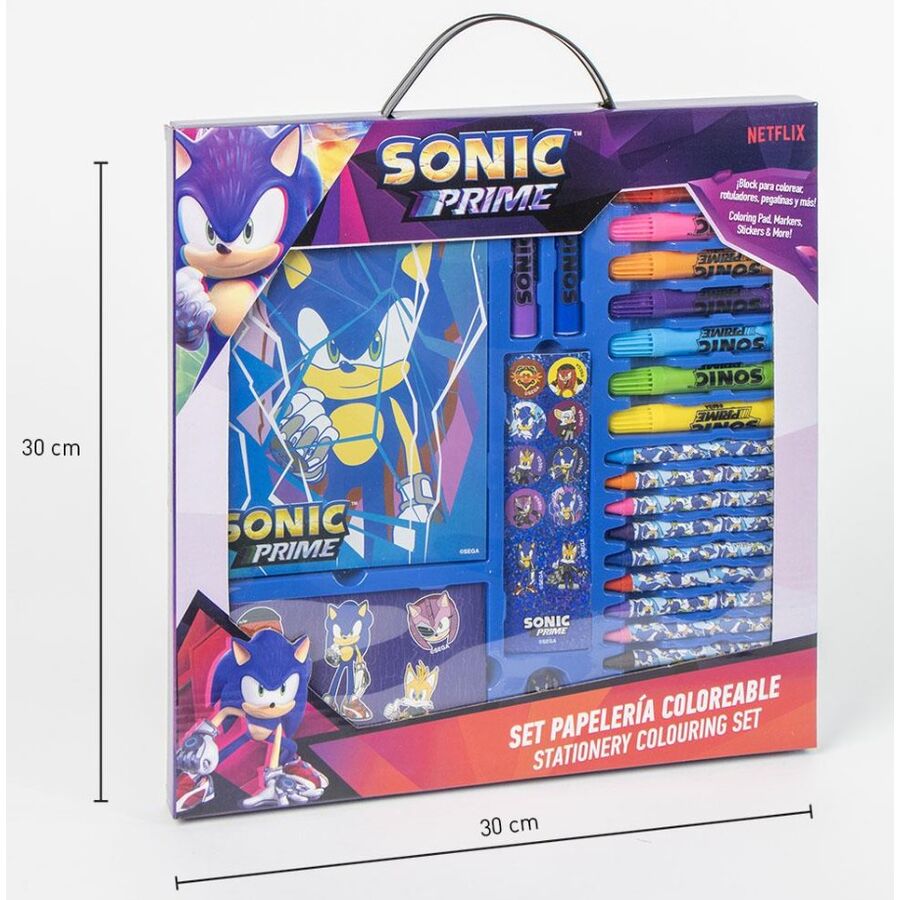 Sonic Prime colouring stationery set