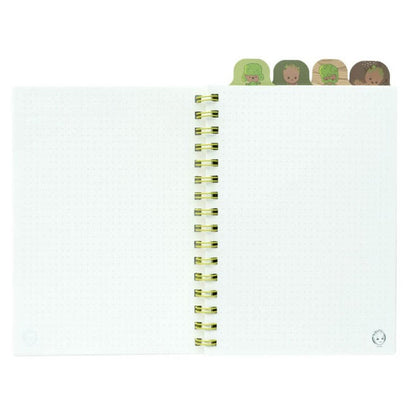 It has 80 A5 size lined sheets. Soft cover with matte finish. Wire-o binding. Includes four personalised dividers.