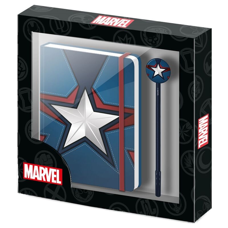 Marvel Captain America diary + pen set