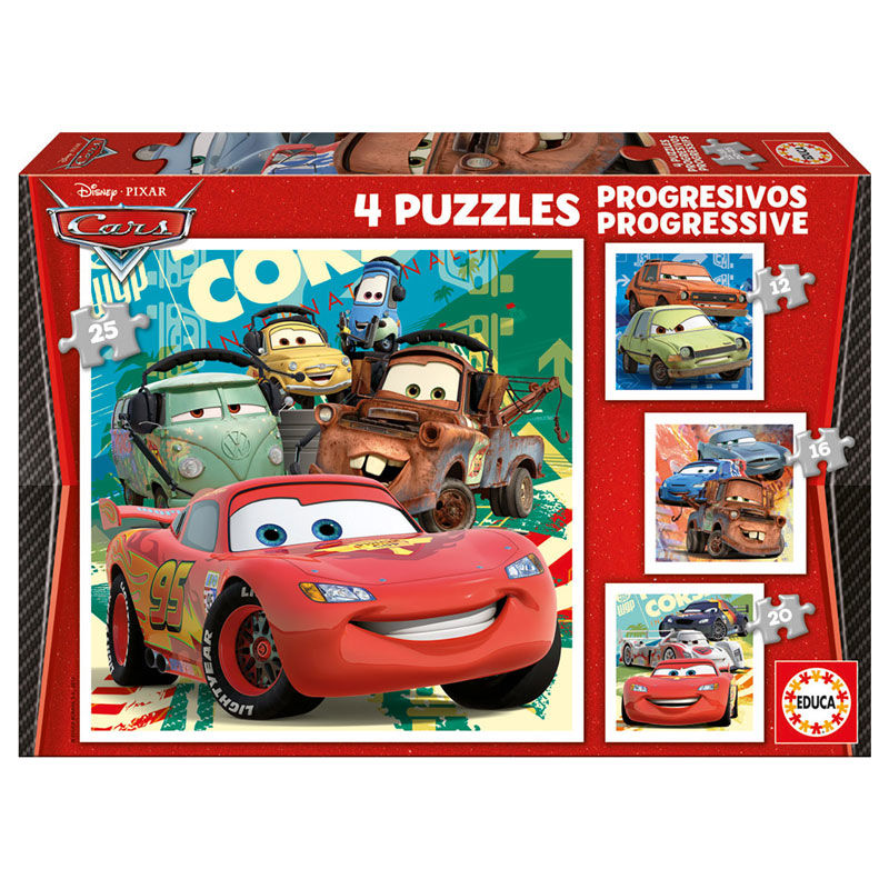 Disney Cars 2 Progressive puzzle 12-16-20-25pcs