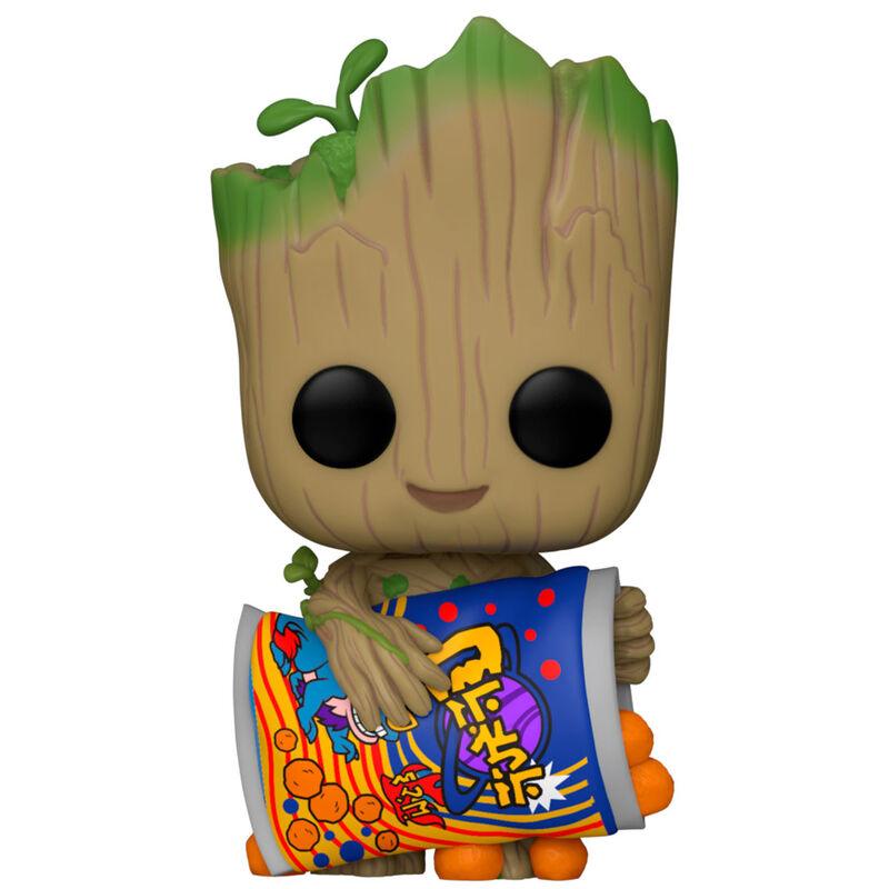 POP Figur Marvel I am Groot - Groot with Cheese Puffs